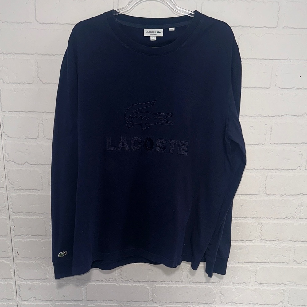 Lacoste Dark Blue Crew Neck Top